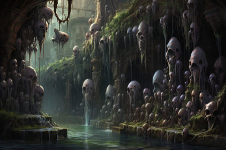 Ancient golems crafted from enchanted stone and animated by magic - Generative AIの素材