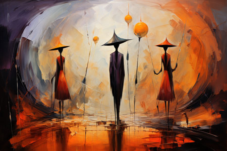 Illusory mirage phantoms, deceiving travelers with their tantalizing visions - Generative AIの素材