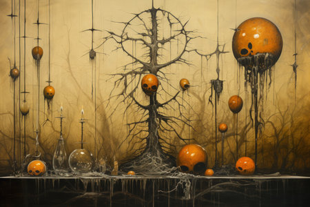 Cursed amulets of forgotten sorcery, imbued with ancient spells and curses - Generative AIの素材