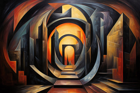 Enigmatic shadow gates, portals to realms shrouded in darkness and mystery - Generative AIの素材