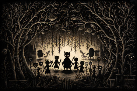 Mischievous goblins lurking in shadowy corners - Generative AIの素材
