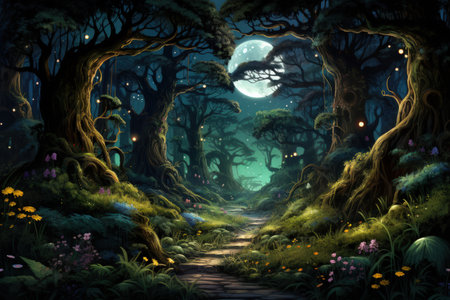 Enchanted forests with sentient talking trees - Generative AIの素材