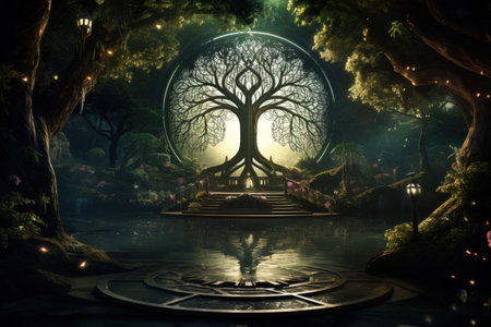 Enchanted forests with sentient talking trees - Generative AIの素材