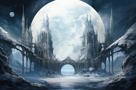 Mystical moonstone portals, bridging the gap between realms and dimensions - Generative AIの素材