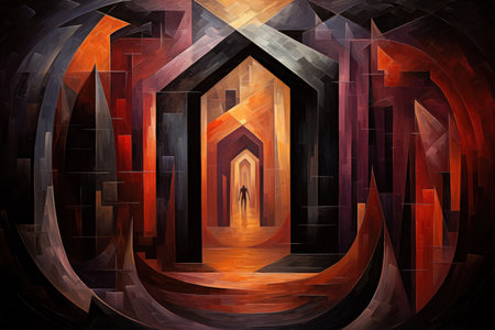 Enigmatic shadow gates, portals to realms shrouded in darkness and mystery - Generative AIの素材