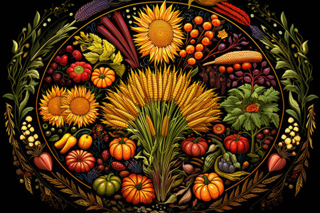 Lively harvest sprites, ensuring bountiful crops and prosperity for farmers - Generative AIの素材