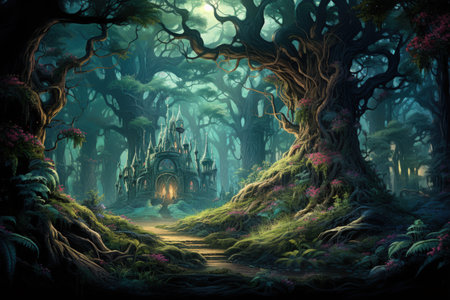 Enchanted forests with sentient talking trees - Generative AIの素材