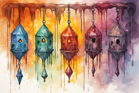 Cursed amulets of forgotten sorcery, imbued with ancient spells and curses - Generative AIの素材