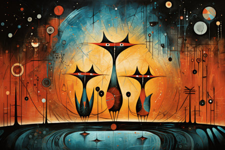 Curious spirit foxes, able to traverse between the spirit and physical realms - Generative AIの素材