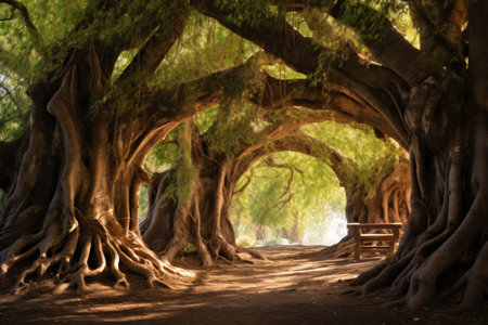 Lively talking trees providing shelter and wisdom - Generative AIの素材