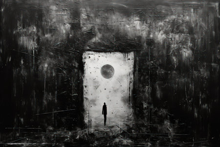 Enigmatic shadow gates, portals to realms shrouded in darkness and mystery - Generative AIの素材