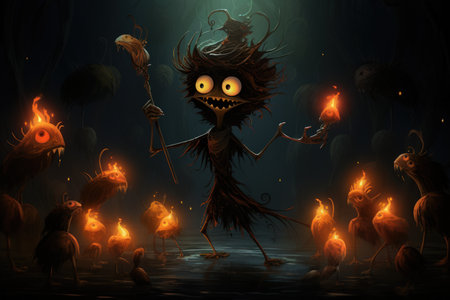 Playful trickster sprites, causing harmless pranks and laughter in the fae realm - Generative AI