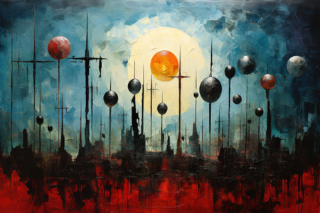 Sentient enchanted swords, whispering ancient battle strategies to their wielders - Generative AIの写真素材