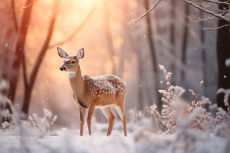 Wildlife in Winter - Generative AIの写真素材