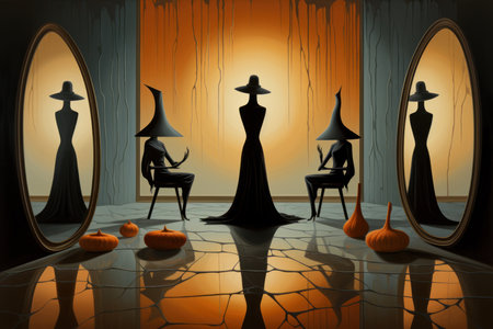 Bewitched Shadow Mirrors - Generative AIの写真素材