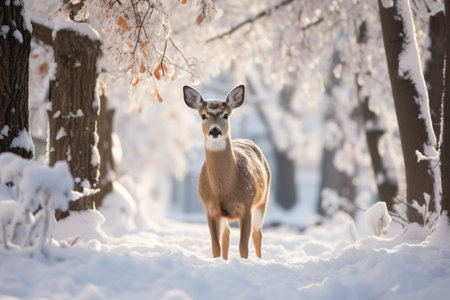 Wildlife in Winter - Generative AIの写真素材