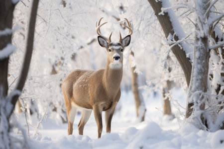Wildlife in Winter - Generative AIの写真素材