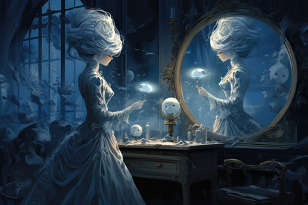 Bewitched Shadow Mirrors - Generative AIの写真素材