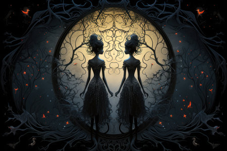 Bewitched Shadow Mirrors - Generative AIの写真素材