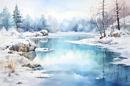 Frozen Bodies of Water - Generative AIの写真素材