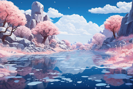 Frozen Bodies of Water - Generative AIの写真素材