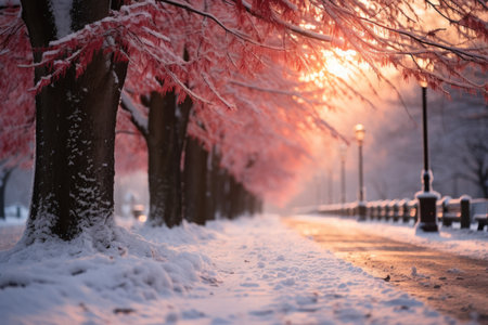 Snow-Covered Landscapes - Generative AIの写真素材