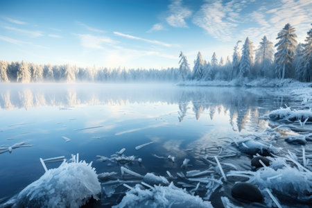 Frozen Bodies of Water - Generative AIの写真素材