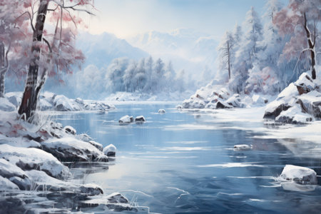 Frozen Bodies of Water - Generative AIの写真素材