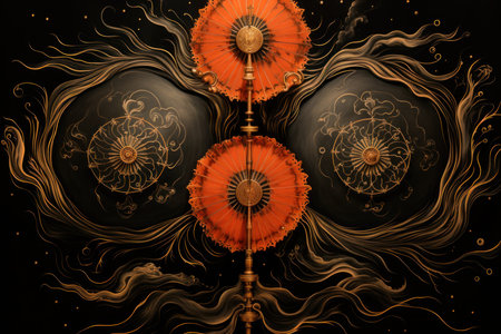 Whirling sandstorm djinns, granting three wishes to those who find their lamp - Generative AIの写真素材