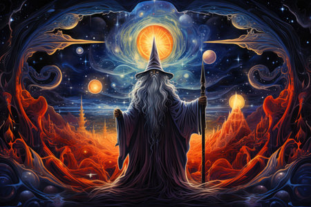 Wise and Powerful Wizards - Generative AIの写真素材