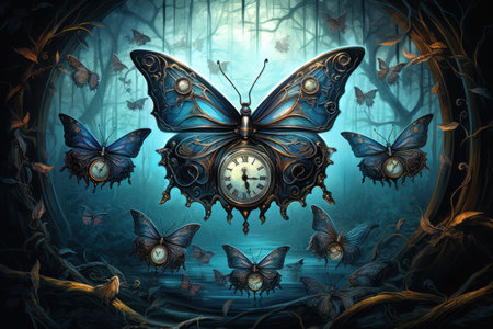 Whimsical Clockwork Butterflies - Generative AI