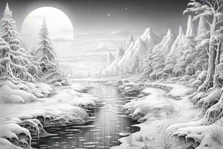 Winter Wonderland - Generative AIの写真素材