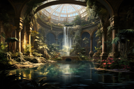 Soothing oasis spirits, granting respite and solace to weary travelers - Generative AIの写真素材