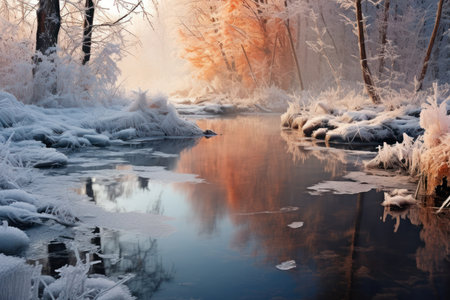 Frozen Bodies of Water - Generative AIの写真素材