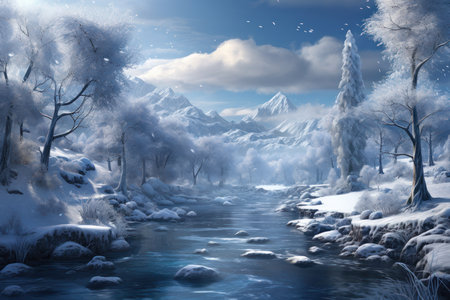 Winter Wonderland - Generative AIの写真素材