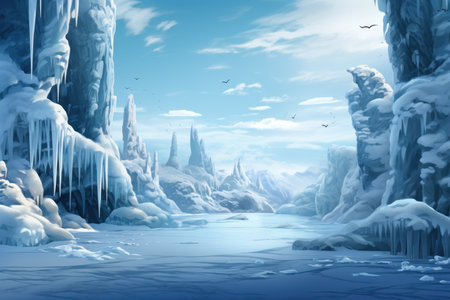 Frozen Waterfalls - Generative AIの素材