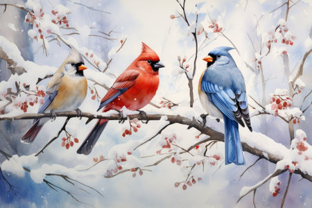 Winter Birds - Generative AIの素材
