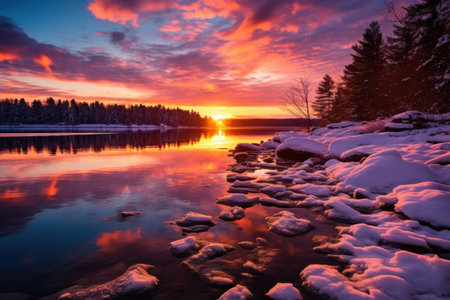 Winter Sunsets and Sunrises - Generative AIの素材