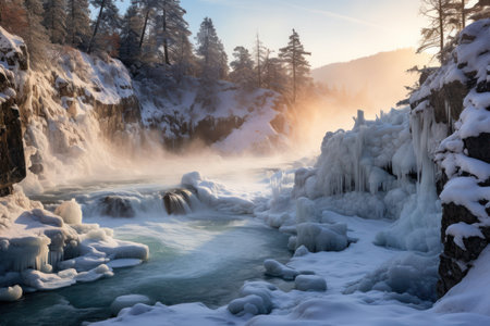 Frozen Waterfalls - Generative AIの素材