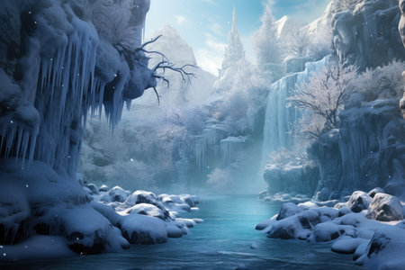 Frozen Waterfalls - Generative AIの素材
