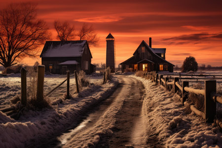 Winter Farm Scenes - Generative AIの素材