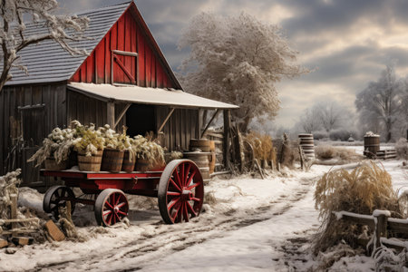 Winter Farm Scenes - Generative AIの素材