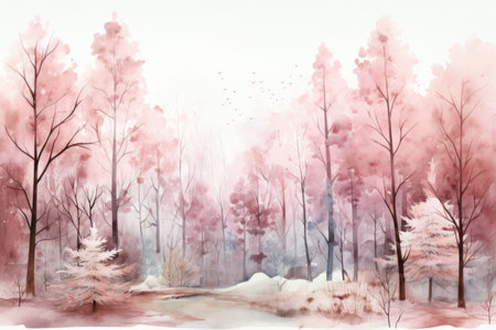 Winter Foggy Forests - Generative AIの素材