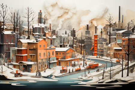 Winter Industrial Scenes - Generative AIの素材