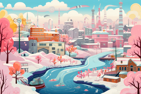 Winter Industrial Scenes - Generative AIの素材