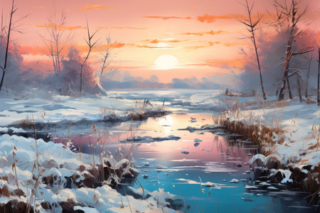 Frosty Morning Landscapes - Generative AIの素材