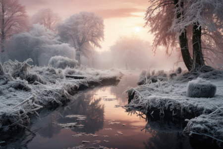 Frosty Morning Landscapes - Generative AIの素材