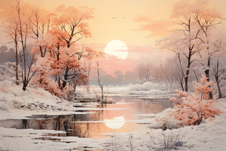 Frosty Morning Landscapes - Generative AIの素材