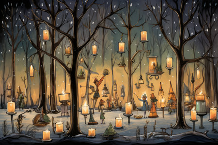 Candlelit Luminaries - Generative AIの素材