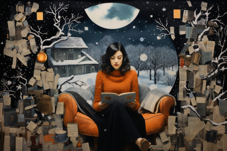 Cozy Winter Reading - Generative AIの素材